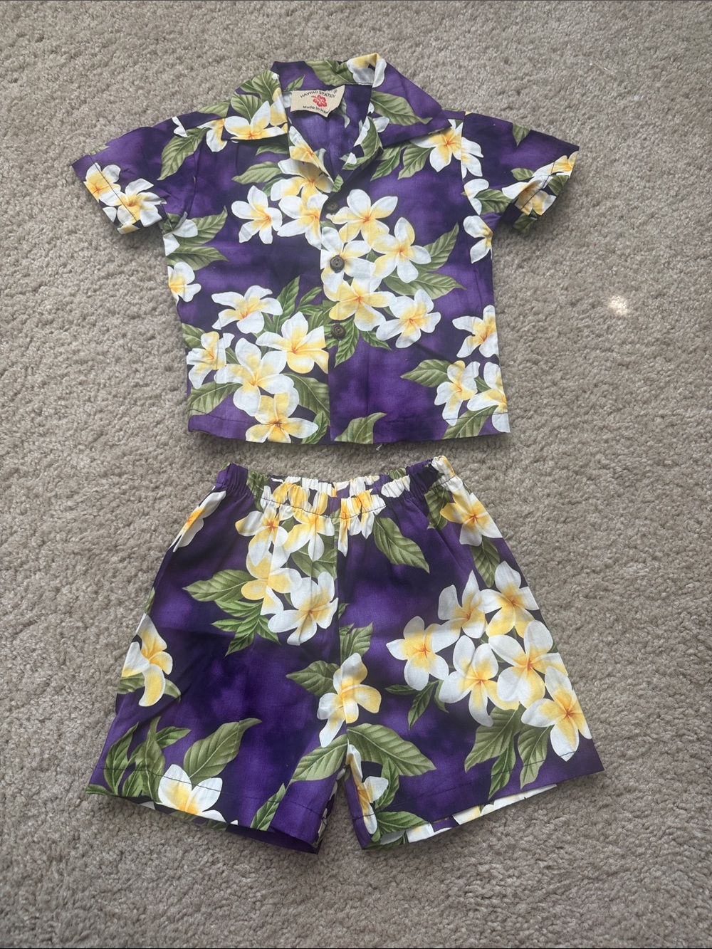 Kids Hawaiian Floral Set